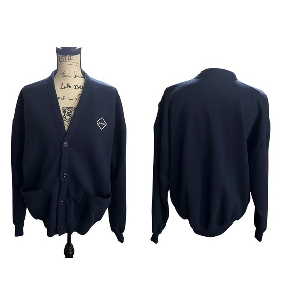 Vintage Streetwear Clorox Bleach Sweatshirt Cardigan Fleece Blue Size Large OS - Picture 9 of 9